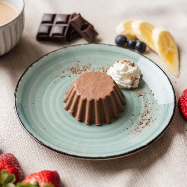 pureed chocolate cake on a plate