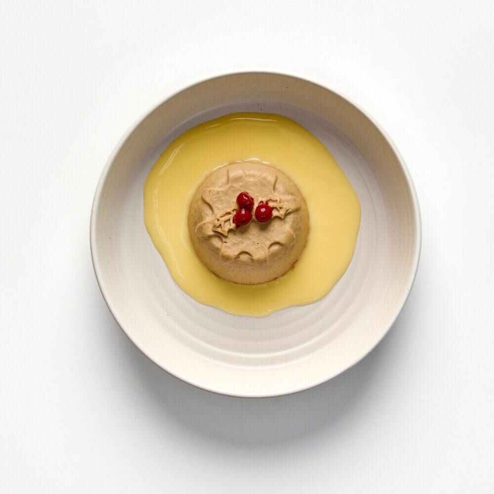 plum pudding in a bowl