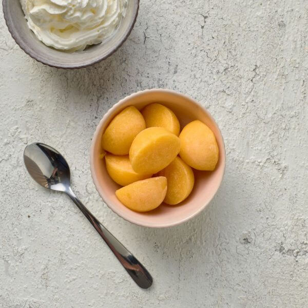 pureed apricot halves in a bowl