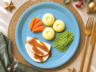 Roast Turkey served with Peas, Carrots, Corn & Mashed Potato - Pureed Level 4