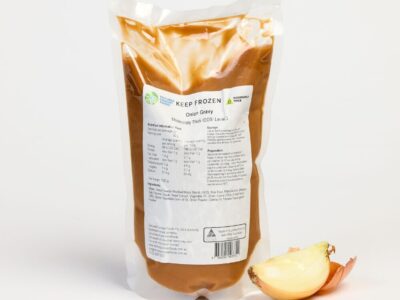 onion gravy in resealable pouch