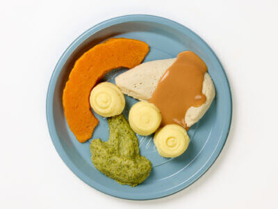 level 5 roast chicken and vegetables pre-plated meal