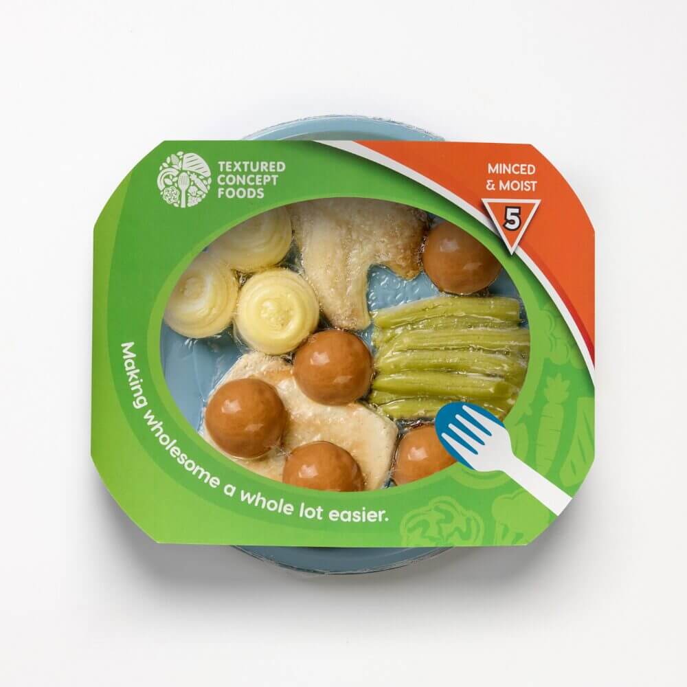 Chicken Loaf with Green Beans, Cauliflower, Mashed Potato & Classic Gravy - Minced & Moist - Image 3