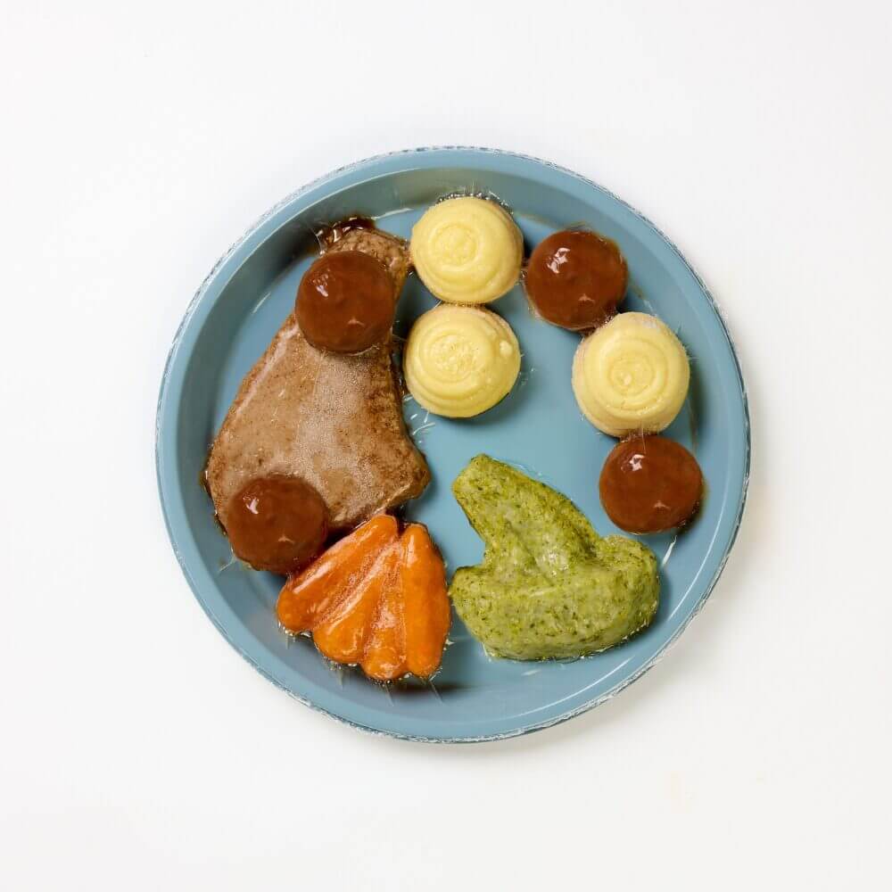 BBQ Beef Chop with Broccoli, Carrots, Mashed Potato & BBQ Sauce - Minced & Moist - Image 3