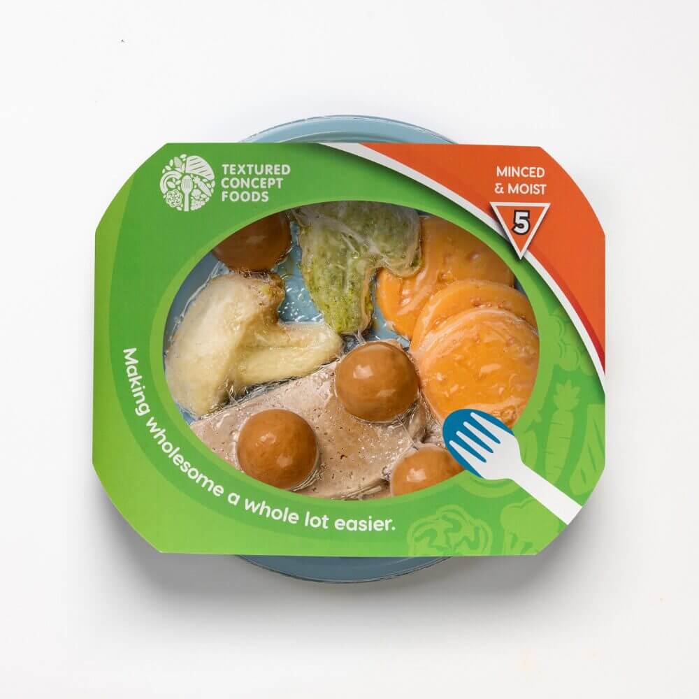 Roast Pork with Broccoli, Cauliflower, Sweet Potato & Classic Gravy - Minced & Moist - Image 3