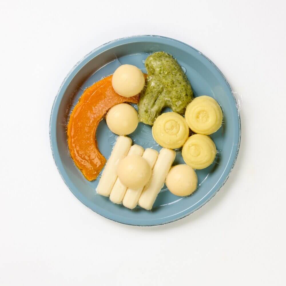 PU Fish Fingers, Pumpkin, Broccoli, Mashed Potato & White Sauce - Minced & Moist - Image 2