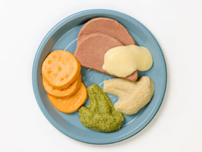 level 5 corned beef and vegetables pre-plated meal