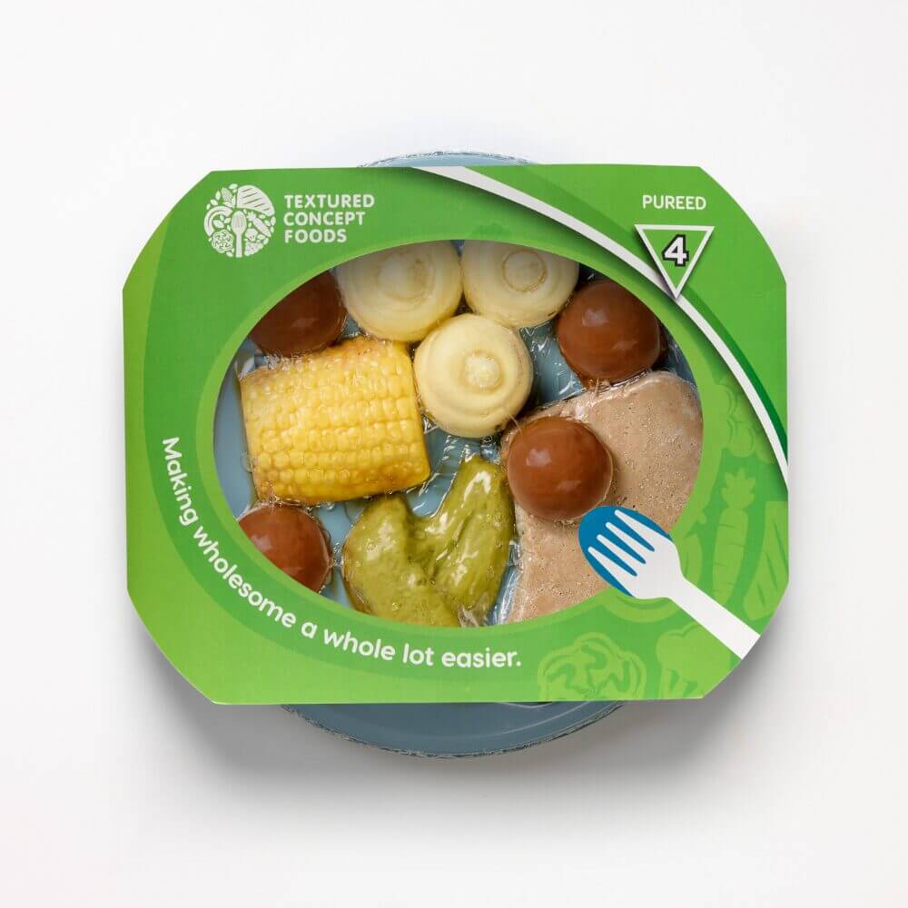 Lamb Chop with Corn, Broccoli, Mashed Potato & Classic Gravy - Pureed - Image 2