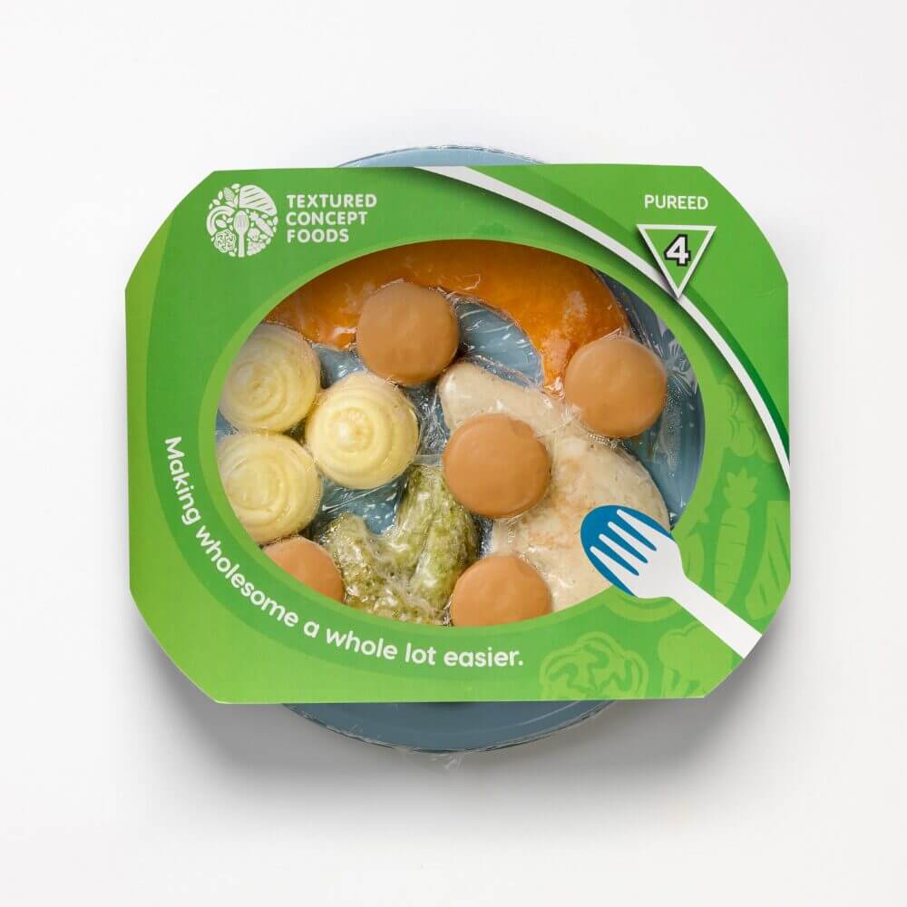 Roast Chicken with Broccoli, Pumpkin, Mashed Potato, & Mushroom Sauce - Pureed - Image 3