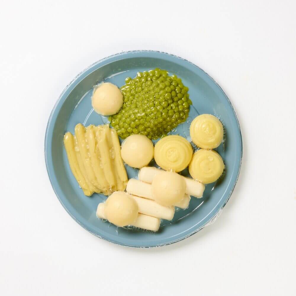 Fish Fingers with Yellow Beans, Peas, Mashed Potato & White Sauce - Pureed - Image 3