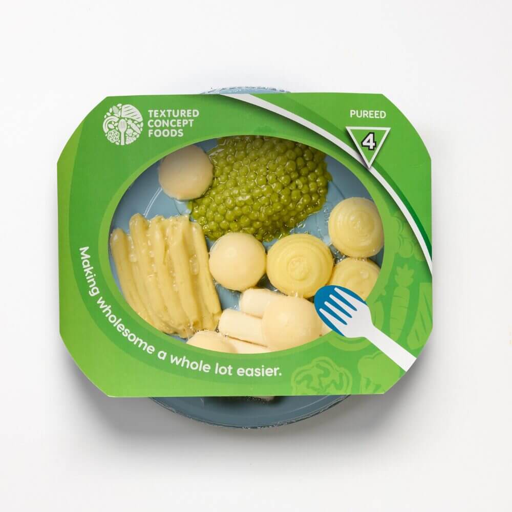 Fish Fingers with Yellow Beans, Peas, Mashed Potato & White Sauce - Pureed - Image 2