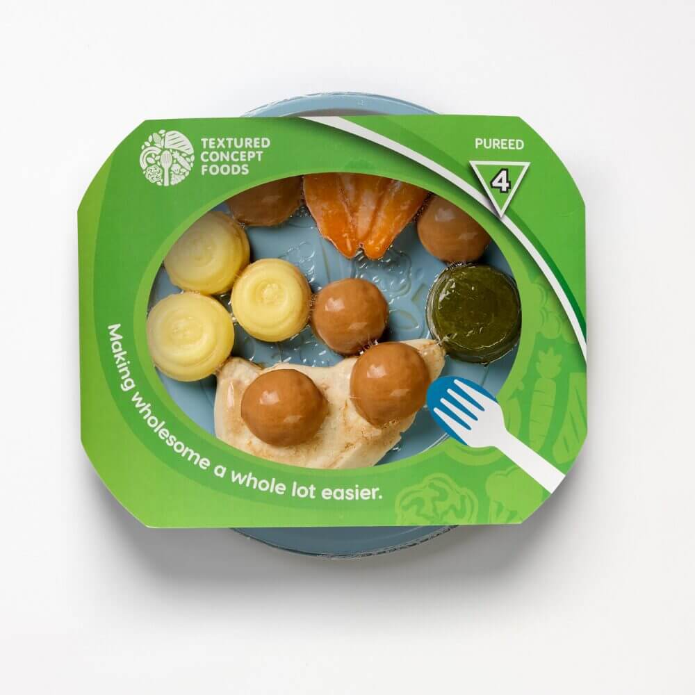 Roast Chicken with Spinach, Carrots, Mashed Potato & Classic Gravy - Pureed - Image 2