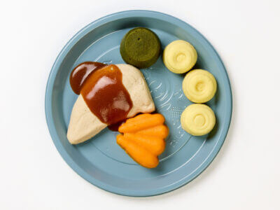 level 4 roast chicken and vegetables pre-plated meal