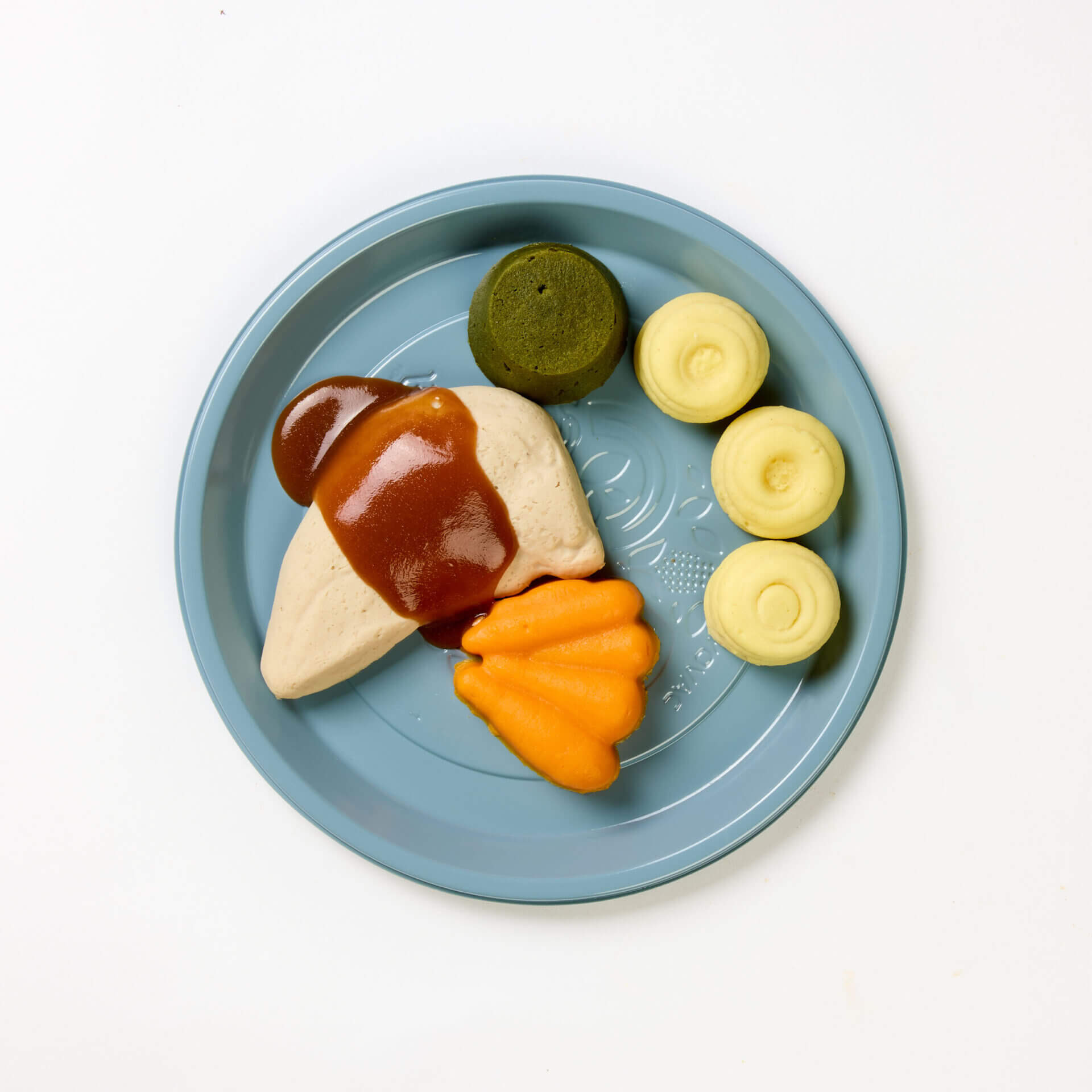 level 4 roast chicken and vegetables pre-plated meal